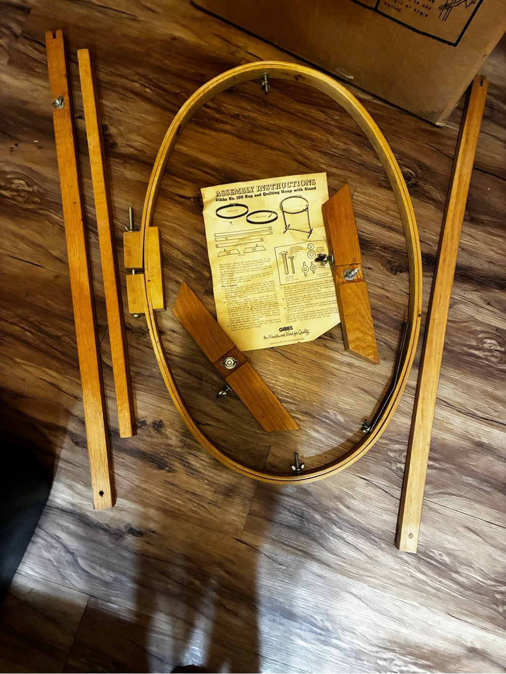 Wooden Oval Quilting/Embroidery Hoop with Stand - Light Wood